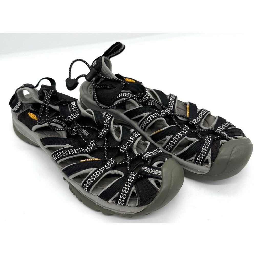 Keen Sandals Women's Whisper Size 6 Elastic Laces Black Outdoor Water Hiking‎